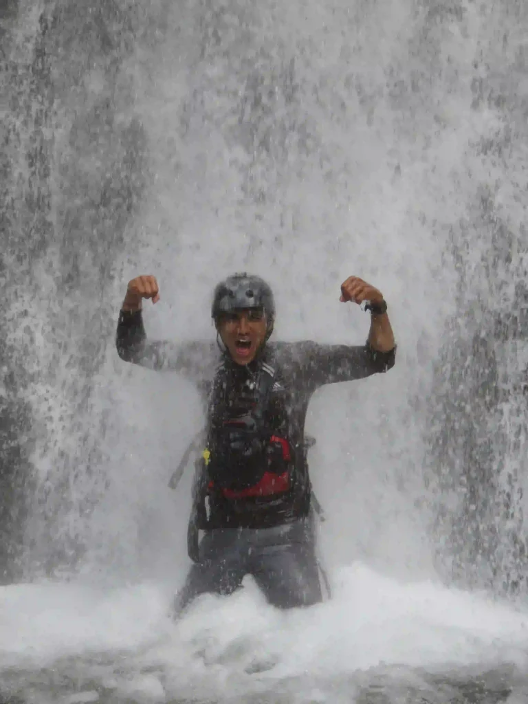 Chandra in waterfall