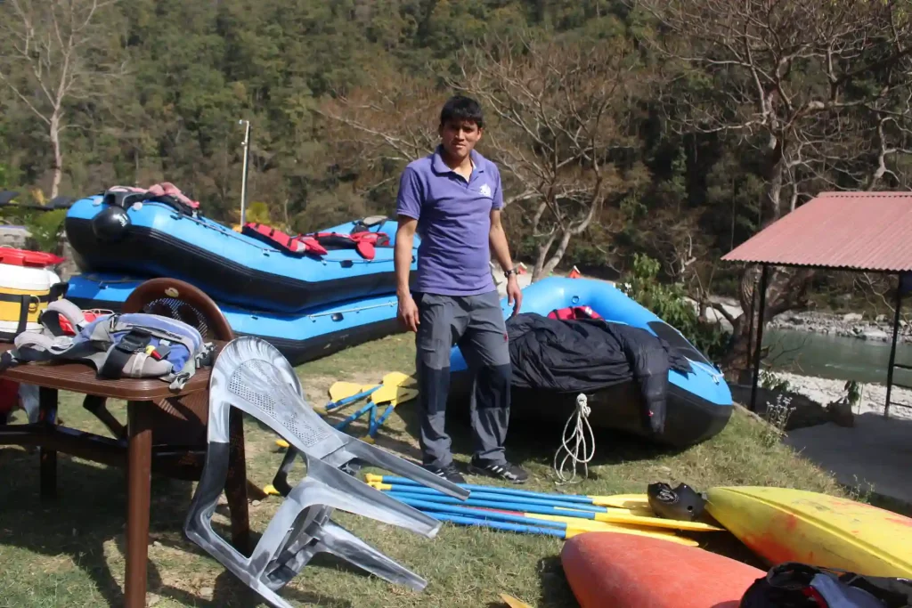 Chandra with rafting boat
