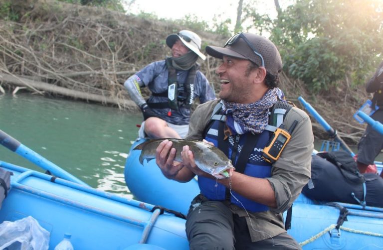 Close-up of fish being caught
