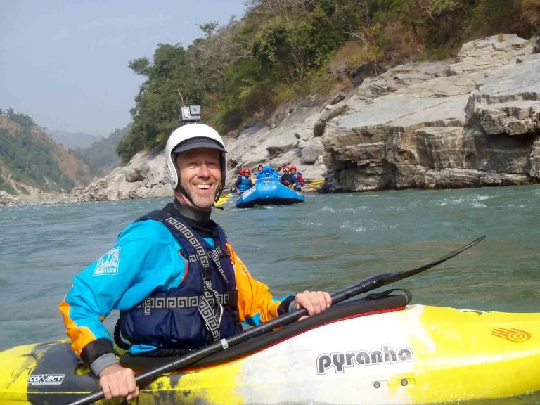 Kayaking on Sun Koshi river, Nepal