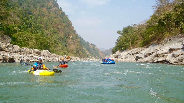 Rafting down the Sun Koshi river, Nepal