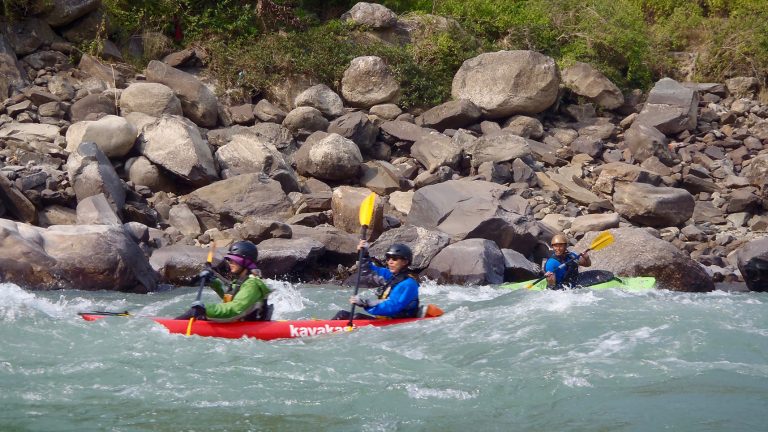 Kayaking on Sun Koshi river, Nepal